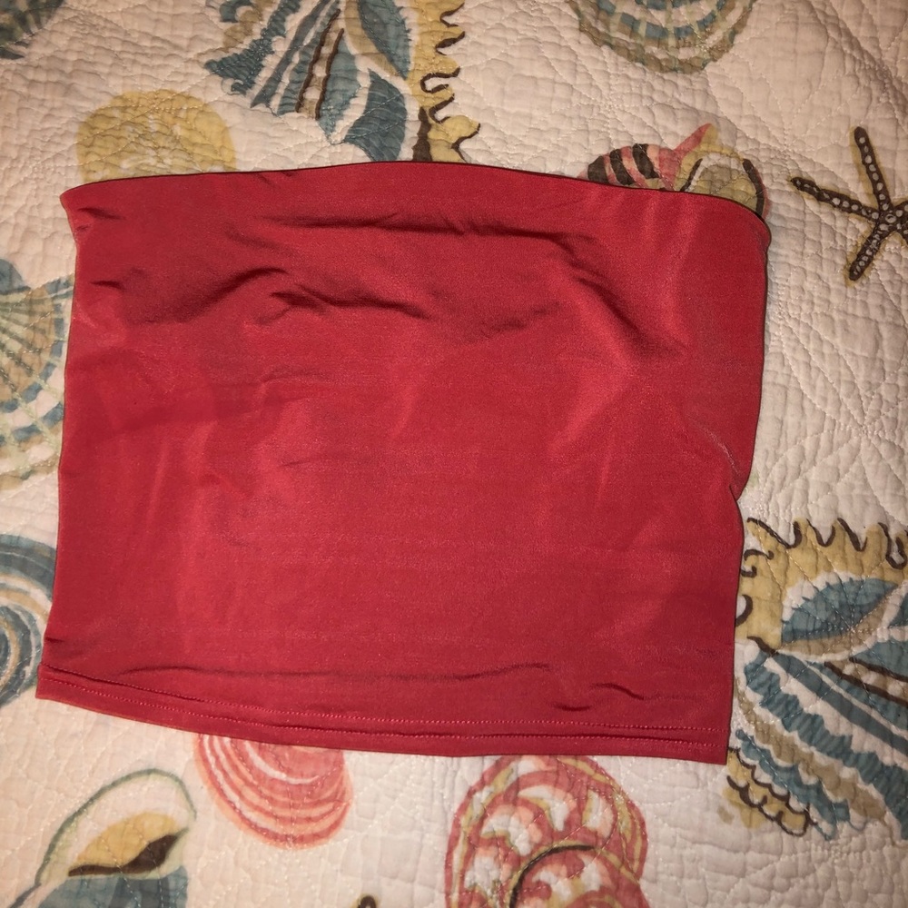 Urban Outfitters coral cropped tube top